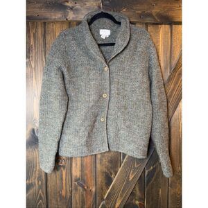 VTG Chessy Lewis Wool Button Front Cardigan Shawl Sweater